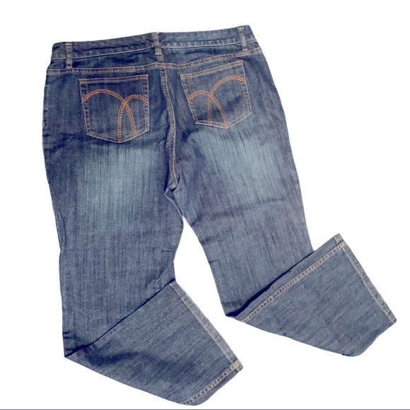 Liz Claiborne Petite Straight Bootcut Denim Jeans Classic Dark Blue - Picture 4 of 5